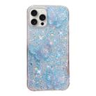 For iPhone 12 Pro Starry Sequin Crystal Butterflies Epoxy TPU Phone Case(Blue) - 1