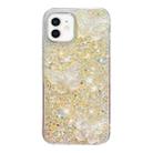 For iPhone 12 mini Starry Sequin Crystal Butterflies Epoxy TPU Phone Case(Yellow) - 1