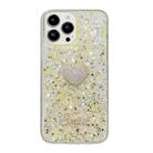 For iPhone 15 Pro Max Starry Sequin Diamond Heart Epoxy TPU Phone Case(Yellow) - 1