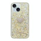 For iPhone 15 Plus Starry Sequin Diamond Heart Epoxy TPU Phone Case(Yellow) - 1