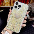 For iPhone 12 mini Starry Sequin Diamond Heart Epoxy TPU Phone Case(Yellow) - 4