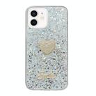 For iPhone 11 Starry Sequin Diamond Heart Epoxy TPU Phone Case(Silver) - 1