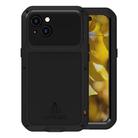 For iPhone 15 LOVE MEI Metal Shockproof Life Waterproof Dustproof Phone Case(Black) - 1