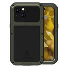 For iPhone 15 LOVE MEI Metal Shockproof Life Waterproof Dustproof Phone Case(Army Green) - 1