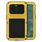 For iPhone 15 Pro LOVE MEI Metal Shockproof Life Waterproof Dustproof Phone Case(Yellow) - 1