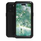 For iPhone 16 Pro Max LOVE MEI Metal Shockproof Life Waterproof Dustproof Phone Case(Black) - 1