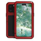 For iPhone 16 Pro Max LOVE MEI Metal Shockproof Life Waterproof Dustproof Phone Case(Red) - 1