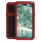 For iPhone 16 Pro LOVE MEI Metal Shockproof Life Waterproof Dustproof Phone Case(Red) - 1