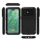 For iPhone 16 LOVE MEI Metal Shockproof Life Waterproof Dustproof Phone Case(Black) - 3