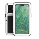 For iPhone 16 LOVE MEI Metal Shockproof Life Waterproof Dustproof Phone Case(White) - 1