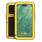 For iPhone 16 LOVE MEI Metal Shockproof Life Waterproof Dustproof Phone Case(Yellow) - 1