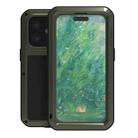 For iPhone 16 LOVE MEI Metal Shockproof Life Waterproof Dustproof Phone Case(Army Green) - 1