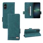 For Sony Xperia 5 V 2023 Magnetic Clasp Leather Phone Case(Green) - 1