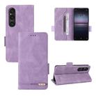 For Sony Xperia 1 VI 2024 Magnetic Clasp Leather Phone Case(Purple) - 1
