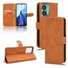 For Oukitel C35 / C36 Skin Feel Magnetic Flip Leather Phone Case(Brown) - 1