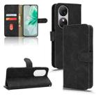 For Oukitel C38 Skin Feel Magnetic Flip Leather Phone Case(Black) - 1