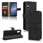 For Sony Xperia 5 V 2023 Skin Feel Magnetic Flip Leather Phone Case(Black) - 1