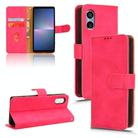 For Sony Xperia 5 V 2023 Skin Feel Magnetic Flip Leather Phone Case(Rose Red) - 1