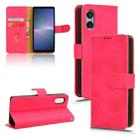 For Sony Xperia 5 V 2023 Skin Feel Magnetic Flip Leather Phone Case(Rose Red) - 1