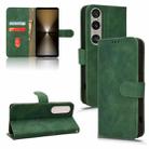 For Sony Xperia 1 VI 2024 Skin Feel Magnetic Flip Leather Phone Case(Green) - 1