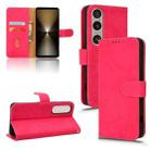 For Sony Xperia 1 VI 2024 Skin Feel Magnetic Flip Leather Phone Case(Rose Red) - 1