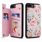 For iPhone 8 Plus / 7 Plus Printed Double Buckle RFID Anti-theft Phone Case(Pastoral Rose) - 1