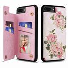 For iPhone 8 Plus / 7 Plus Printed Double Buckle RFID Anti-theft Phone Case(Rose) - 1