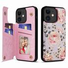 For iPhone 11 Printed Double Buckle RFID Anti-theft Phone Case(Pastoral Rose) - 1