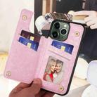 For iPhone 11 Pro Max Printed Double Buckle RFID Anti-theft Phone Case(Rose) - 3