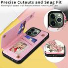 For iPhone 11 Pro Max Printed Double Buckle RFID Anti-theft Phone Case(Rose) - 4