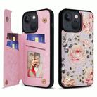 For iPhone 13 Printed Double Buckle RFID Anti-theft Phone Case(Pastoral Rose) - 1