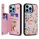 For iPhone 13 Pro Max Printed Double Buckle RFID Anti-theft Phone Case(Pastoral Rose) - 1