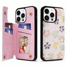 For iPhone 14 Pro Printed Double Buckle RFID Anti-theft Phone Case(Blossoming Flowers) - 1