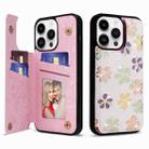 For iPhone 14 Pro Max Printed Double Buckle RFID Anti-theft Phone Case(Blossoming Flowers) - 1