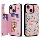 For iPhone 15 Printed Double Buckle RFID Anti-theft Phone Case(Pastoral Rose) - 1