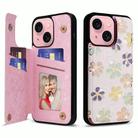 For iPhone 15 Printed Double Buckle RFID Anti-theft Phone Case(Blossoming Flowers) - 1