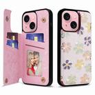 For iPhone 15 Plus Printed Double Buckle RFID Anti-theft Phone Case(Blossoming Flowers) - 1