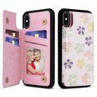 For iPhone XS / X Printed Double Buckle RFID Anti-theft Phone Case(Blossoming Flowers) - 1