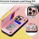 For iPhone 16 Pro Printed Double Buckle RFID Anti-theft Phone Case(Pastoral Rose) - 3