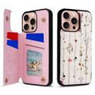 For iPhone 16 Pro Printed Double Buckle RFID Anti-theft Phone Case(Dried Flower World) - 1