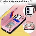 For iPhone 16 Plus Printed Double Buckle RFID Anti-theft Phone Case(Pastoral Rose) - 3