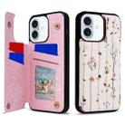 For iPhone 16 Plus Printed Double Buckle RFID Anti-theft Phone Case(Dried Flower World) - 1