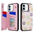 For iPhone 16 Plus Printed Double Buckle RFID Anti-theft Phone Case(Blossoming Flowers) - 1