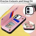 For iPhone 16 Plus Printed Double Buckle RFID Anti-theft Phone Case(Rose) - 3