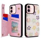 For iPhone 16 Printed Double Buckle RFID Anti-theft Phone Case(Blossoming Flowers) - 1