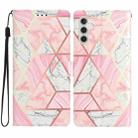For Samsung Galaxy A55 Colored Drawing Leather Phone Case(Pink Marble) - 1