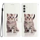 For Samsung Galaxy A36 5G Colored Drawing Leather Phone Case(Little Tabby Cat) - 1