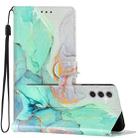 For Samsung Galaxy A56 5G Colored Drawing Leather Phone Case(Green Marble) - 1