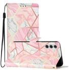 For Samsung Galaxy A56 5G Colored Drawing Leather Phone Case(Pink Marble) - 1