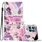 For Honor X6A Colored Drawing Leather Phone Case(Purple Marble) - 1